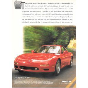 1993 Mazda RX-7 Red Sports Car Vintage Print Ad Highway Time Lapse Wall Art 8x11